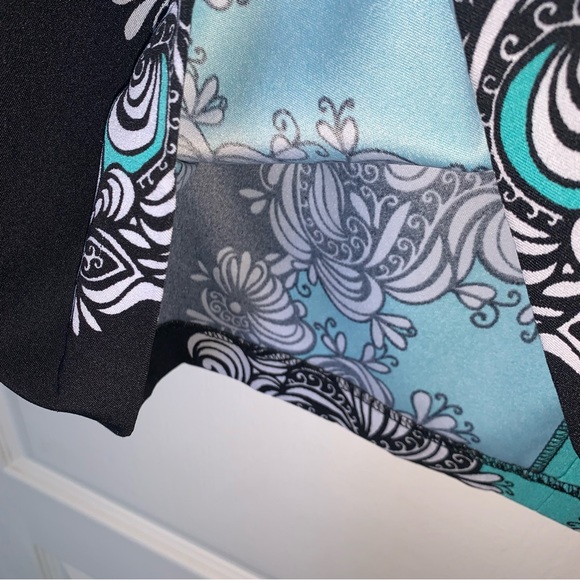 London Times 8 Sheath Dress Black Aqua - Picture 3 of 6